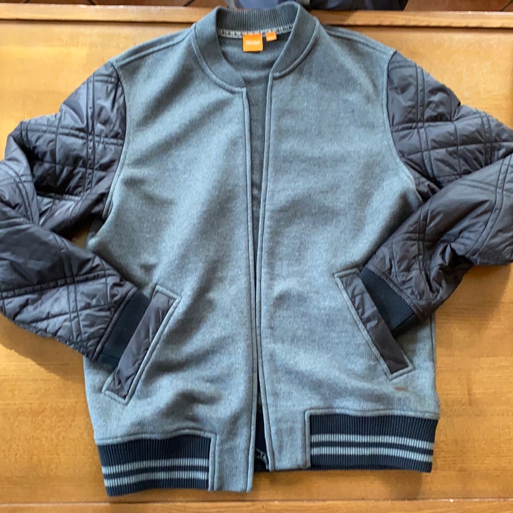 Men’s Boss grey and black sweater. Size M